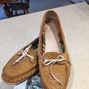 Tan Woven Sperry Topsider